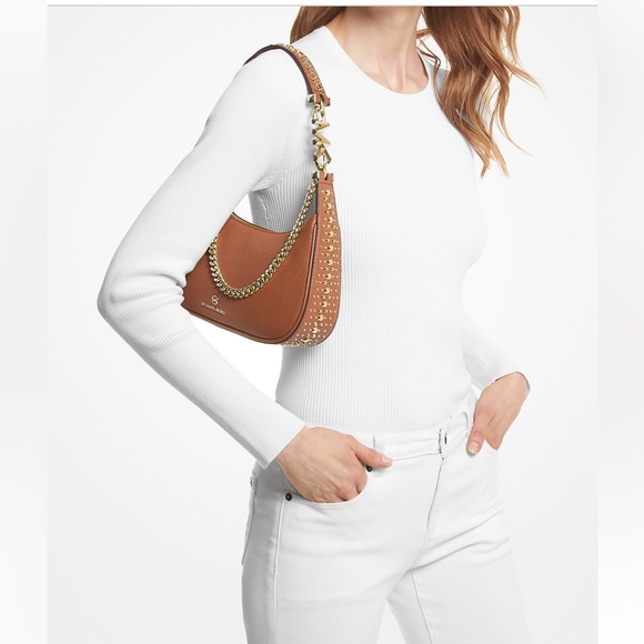 Michael Kors Piper Small Pebbled Leather Shoulder Bag - Picture 12 of 12